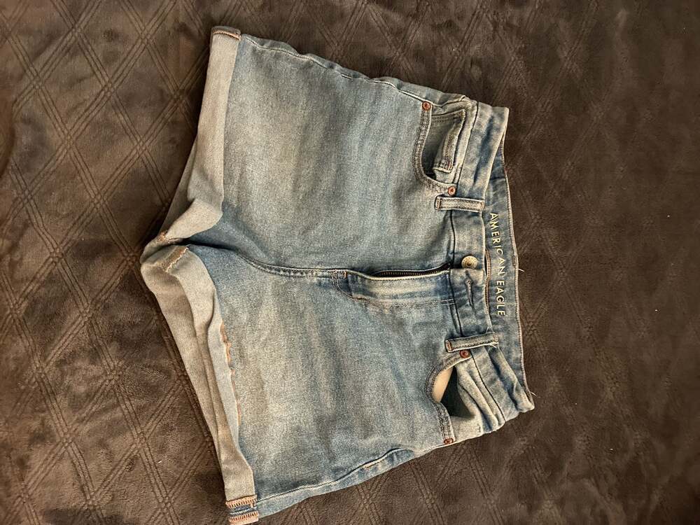 American Eagle High-Rise Rolled Cuff Denim Shorts